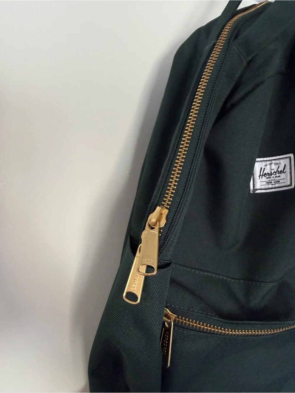 Herschel Supply Co Dark Green Backpack Gold Zippers